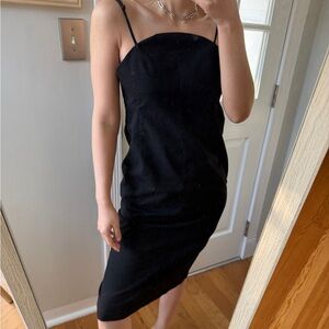 Elegant Black Women's Midi Dress